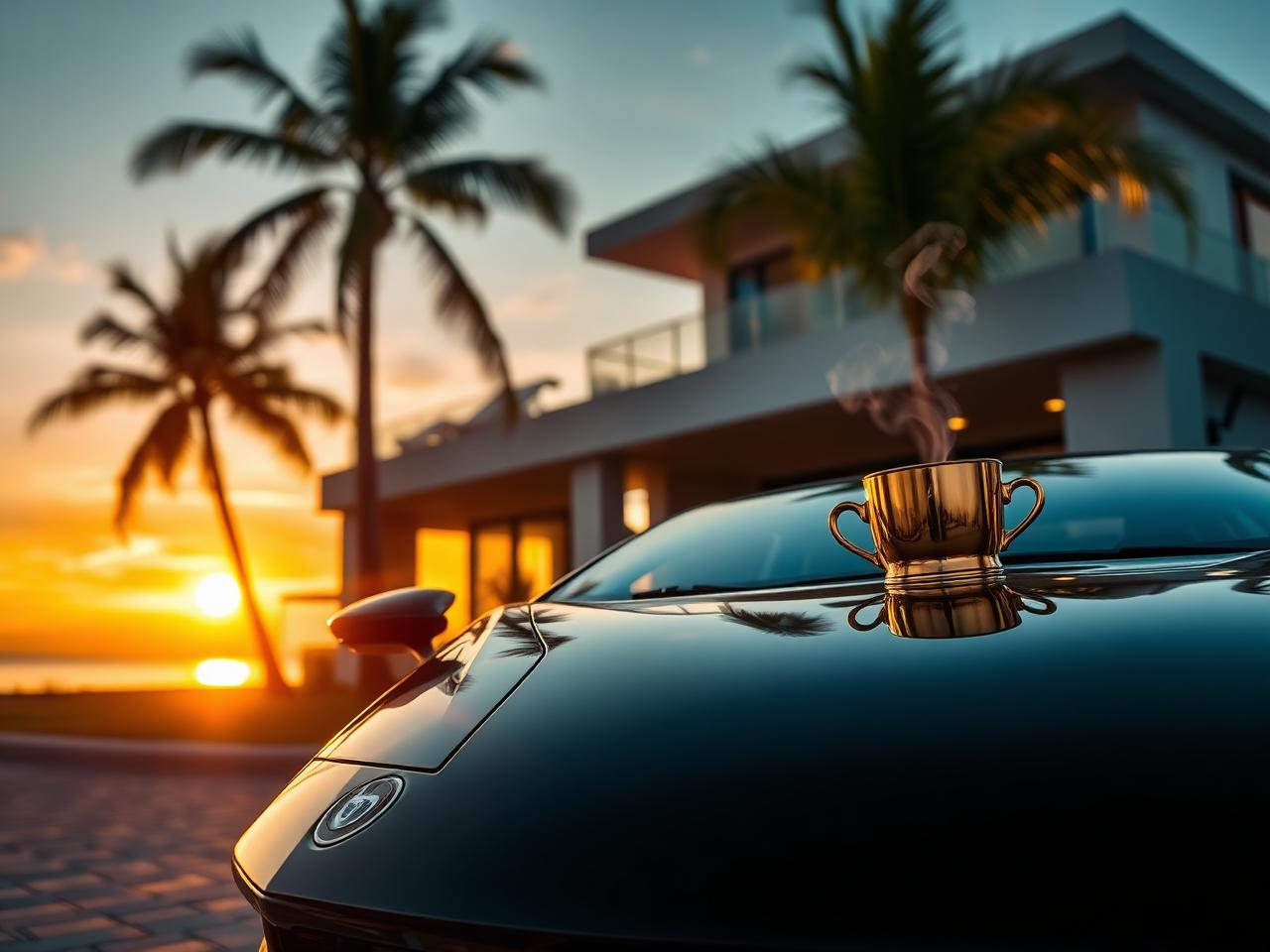 Beachside sports car