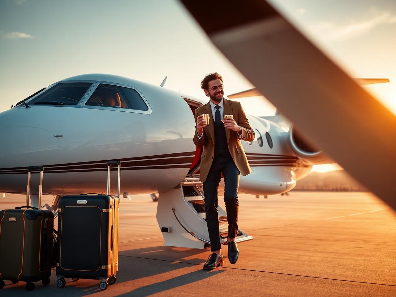 Private jet on tarmac