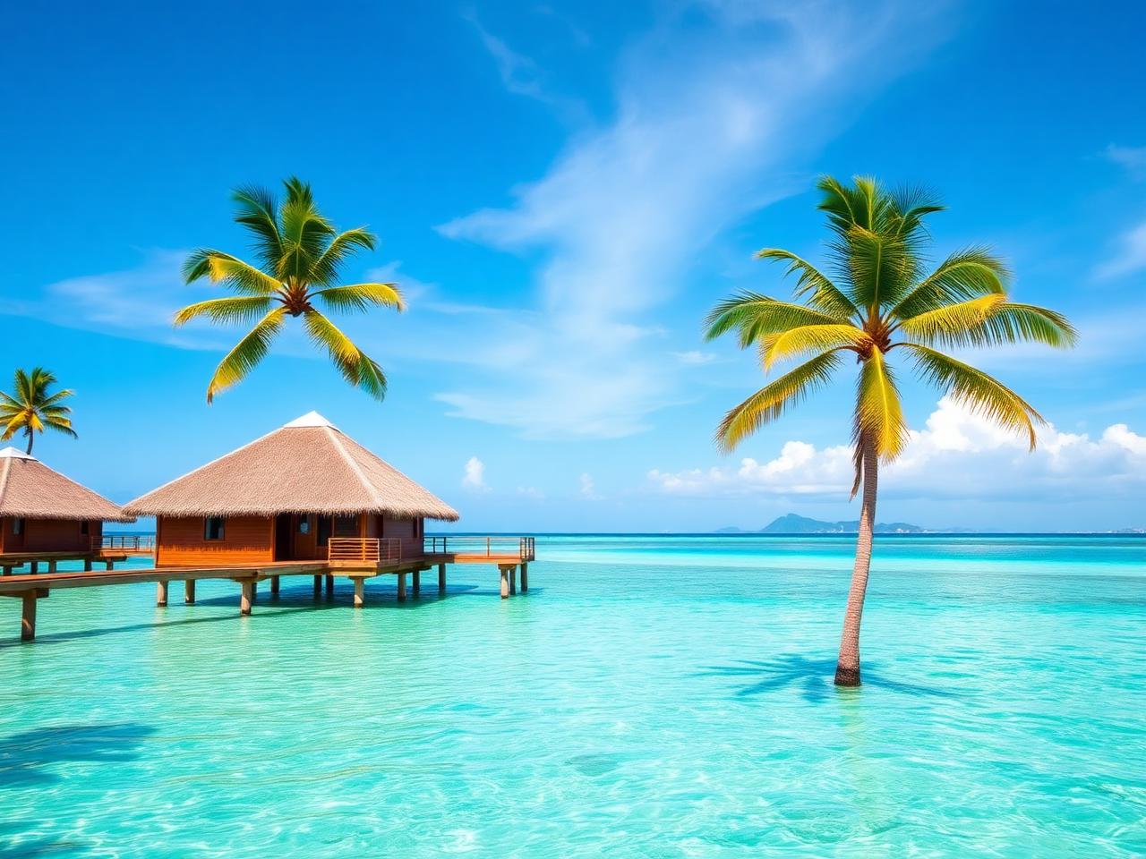 Palm paradise over water